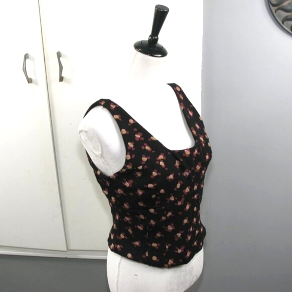 Cabi Distorted Flower Print Double Knit Cropped Tank Size Medium - Picture 5 of 6